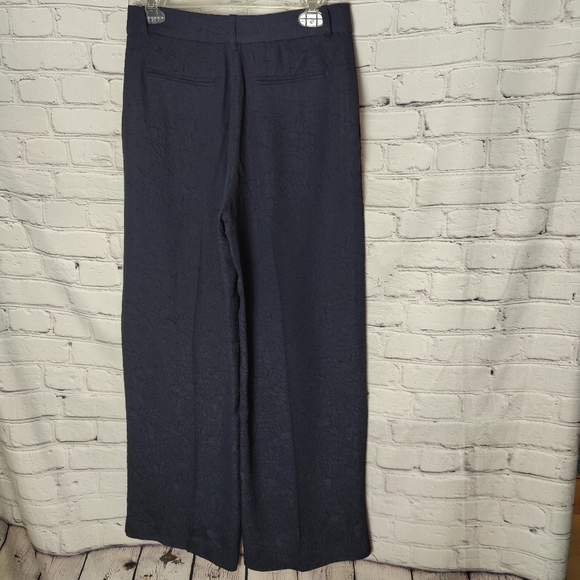 Equipment Femme Arwen Trouser Pants Navy Rose Textured Design Size 2 - Picture 8 of 9